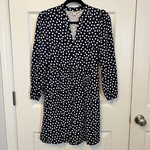 Boden Naomi Jersey Navy/White Polka Dot Mini Dress Size 2pUS 6pUK
